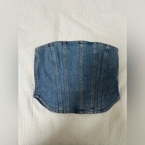 Aritzia Denim Corset top Light blue wash Size small